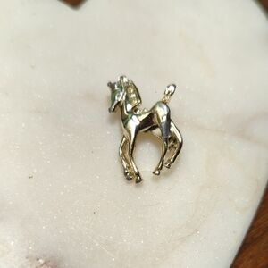 Vintage Gold Horse Brooch